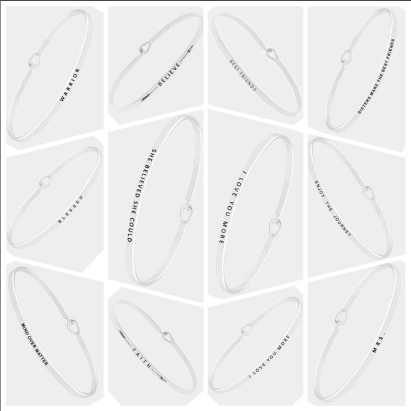 Bracelet bangles metal message inspirational - Picture 6 of 8